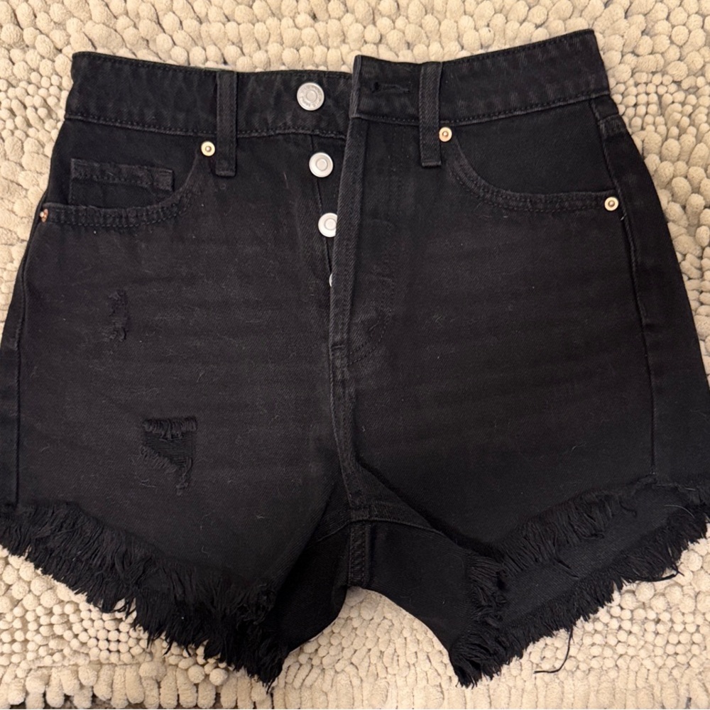 Wild Fable Black High Waist Denim Shorts
